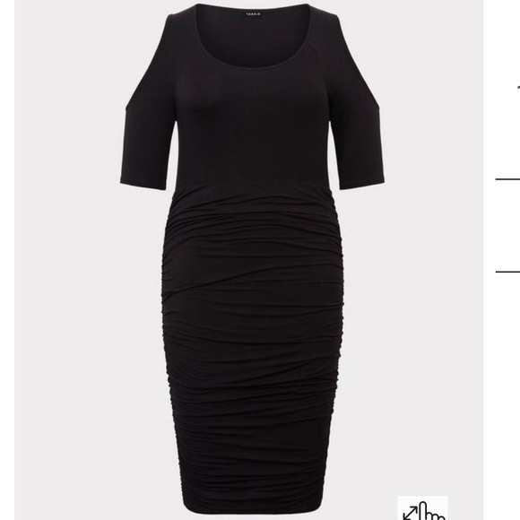 Torrid Shirred Cold Shoulder Dress - Picture 4 of 4